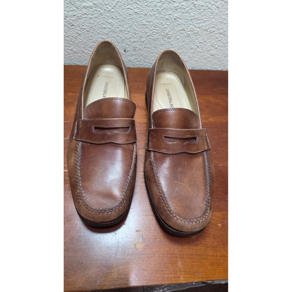 Johnston & Murphy Penny Loafers Mens 12M Brown Leather Dress Shoes 20-7796